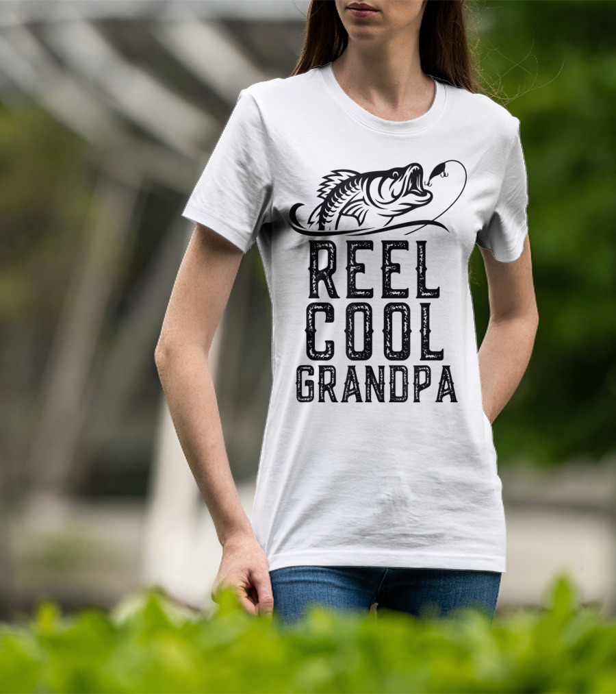 Reel Cool Grandpa Fishing Hook Bass T-Shirt