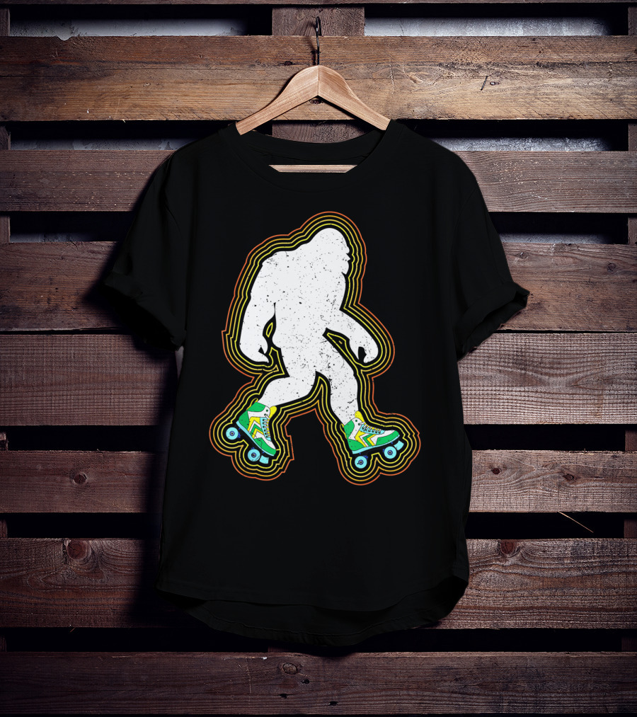 Bigfoot Roller Skates Sasquatch Vintage Style Retro Skating Vibe T-Shirt