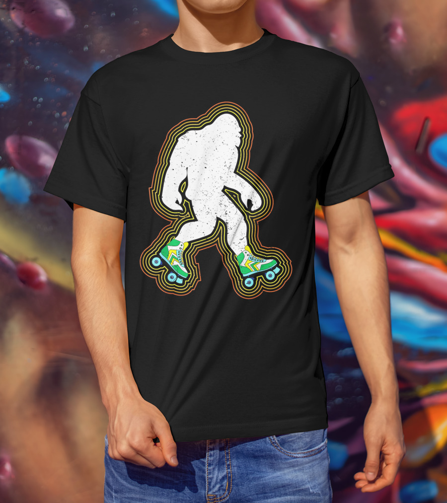Bigfoot Roller Skates Sasquatch Vintage Style Retro Skating Vibe T-Shirt