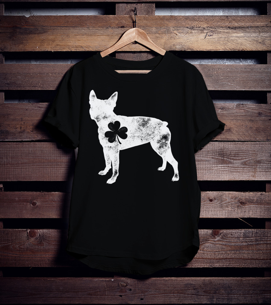 Boston Terrier Dog Shamrock St Patricks Day Men T-Shirt