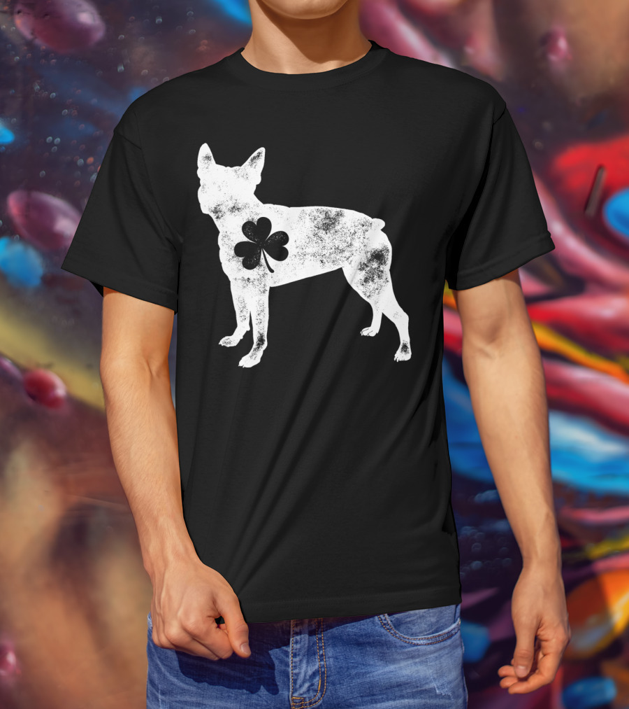 Boston Terrier Dog Shamrock St Patricks Day Men T-Shirt