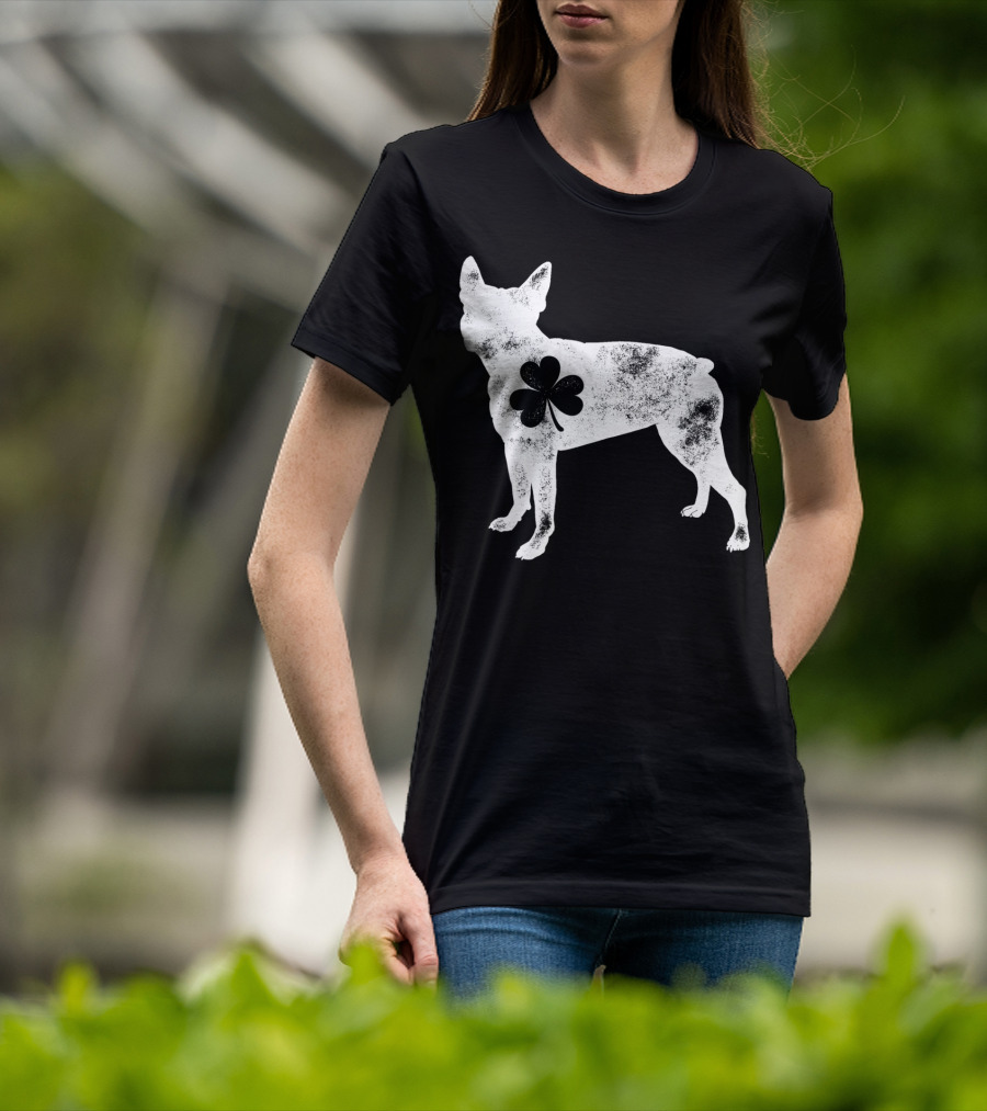 Boston Terrier Dog Shamrock St Patricks Day Men T-Shirt