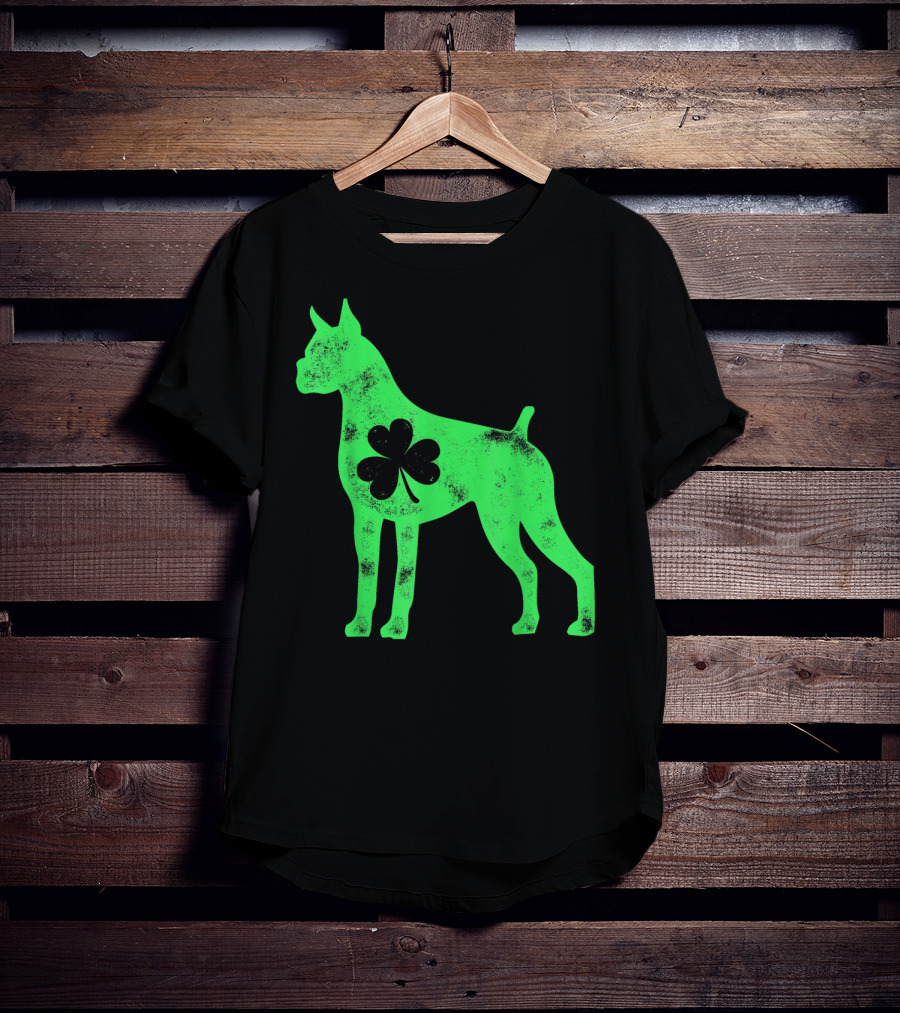 Boxer Dog Shamrock St Patricks Day Lover T-Shirt