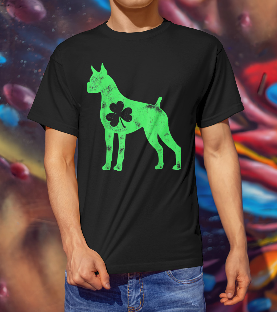 Boxer Dog Shamrock St Patricks Day Lover T-Shirt