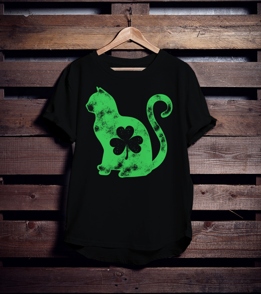 Cat Shamrock St Patricks Day Happy Cattys Women T-Shirt
