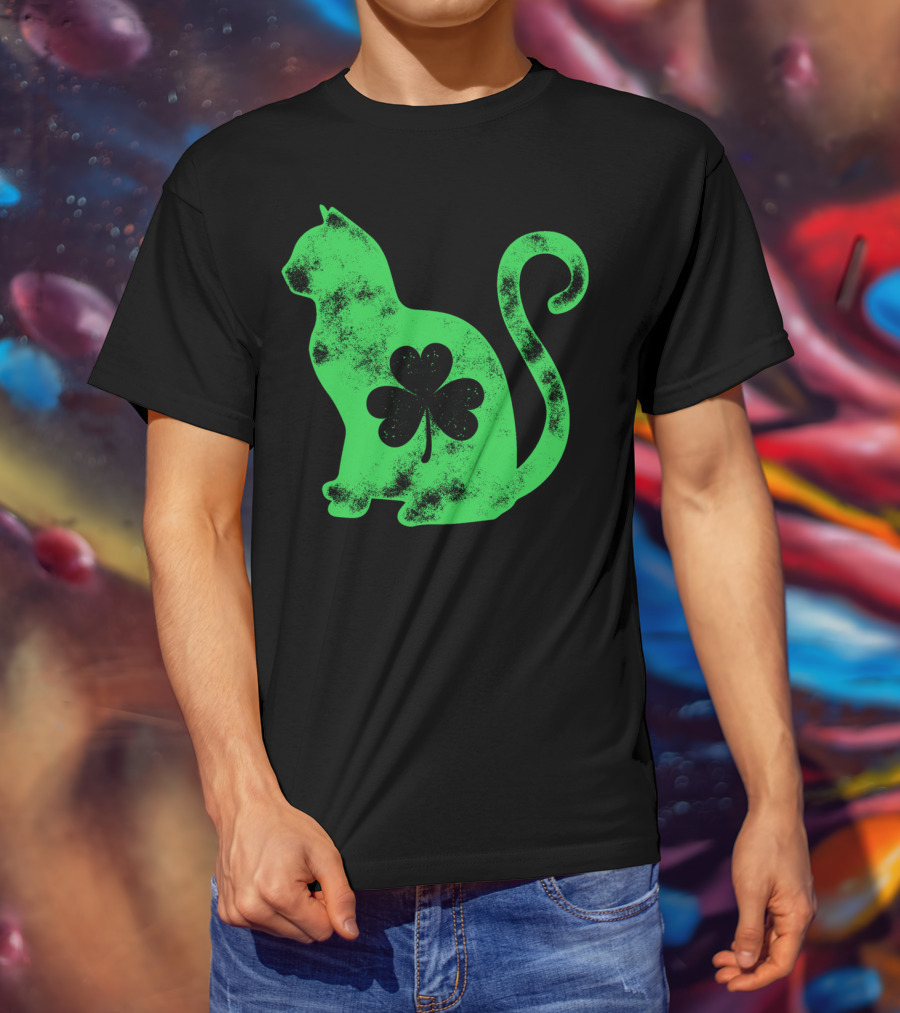 Cat Shamrock St Patricks Day Happy Cattys Women T-Shirt