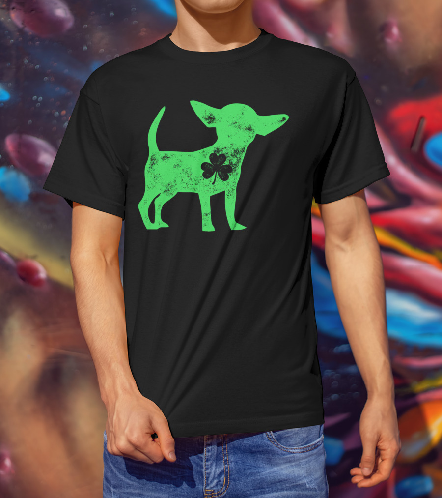 Chihuahua St Patricks Day Dog Lover Shamrock Iconic Green T-Shirt