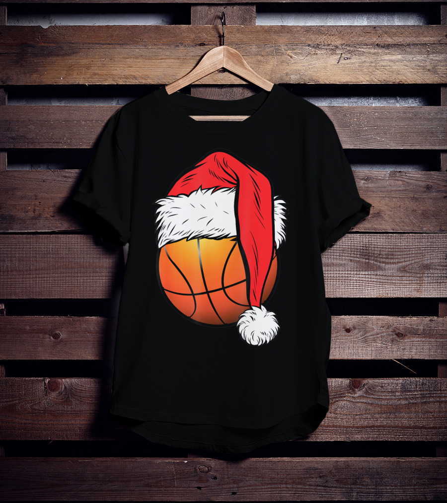 Christmas Santa Basketball Ball Sport T-Shirt