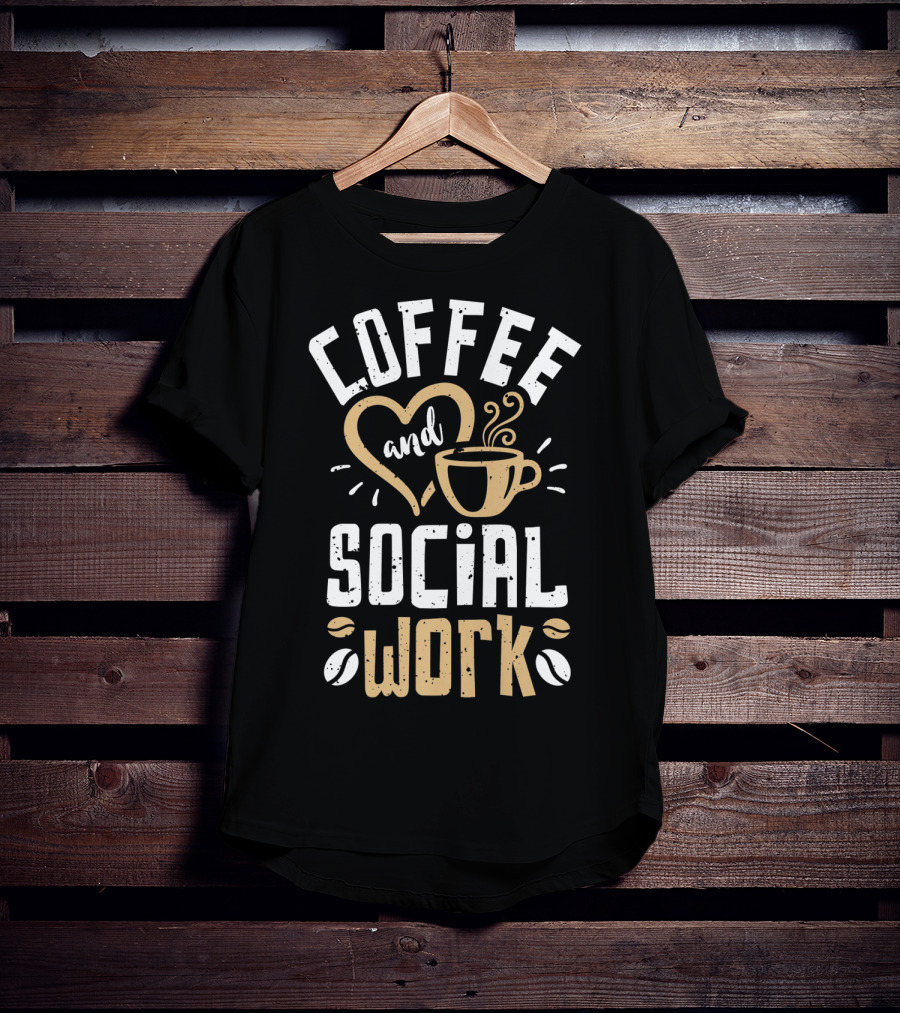Coffee Love And Social Work Cup Icons T-Shirt