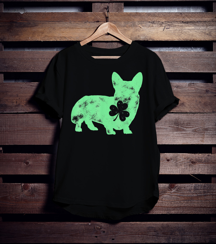 Corgi Shamrock Dog Lover St Patricks Day T-Shirt