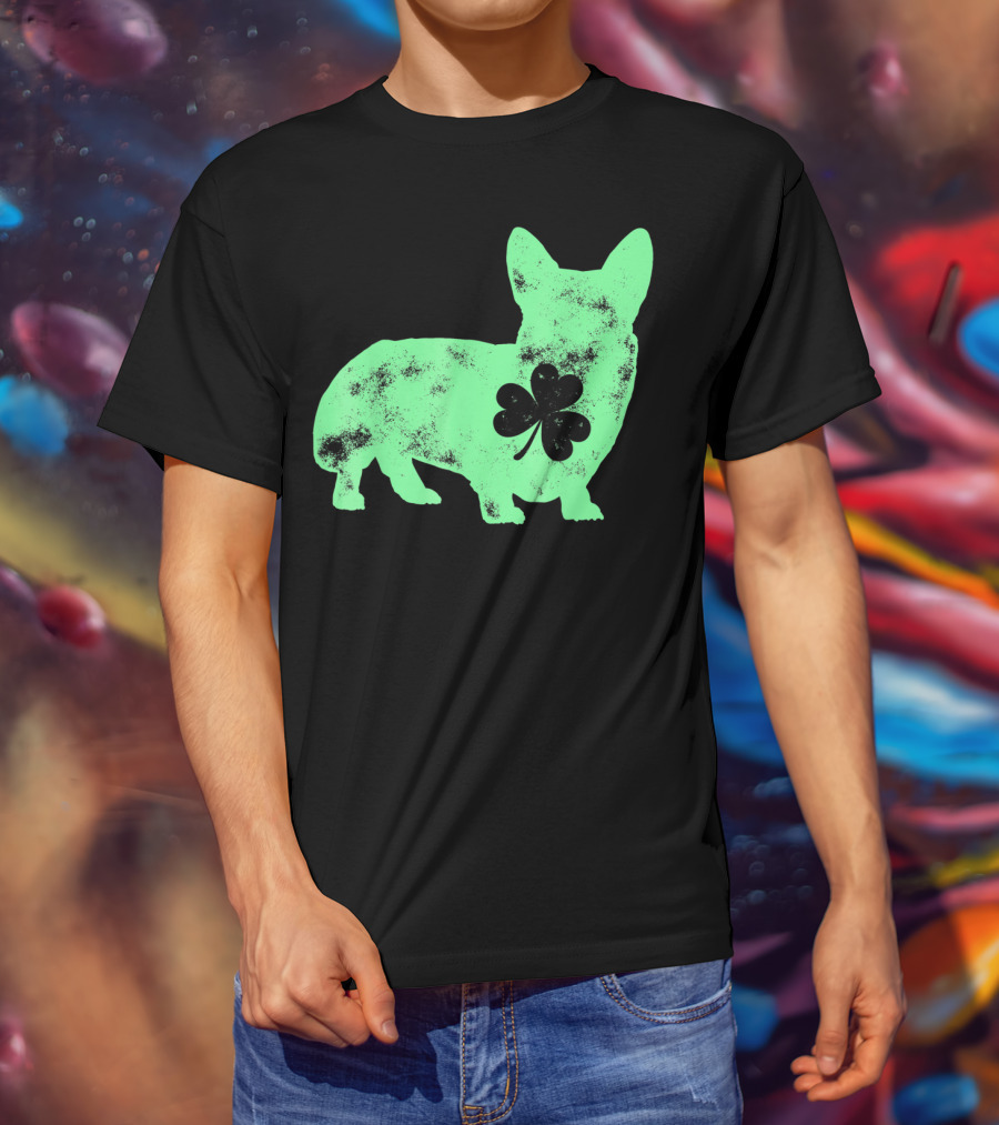 Corgi Shamrock Dog Lover St Patricks Day T-Shirt