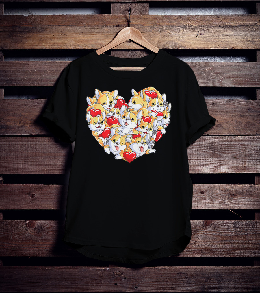 Valentines Day Corgi Heart Dog Lover Boys Love T-Shirt