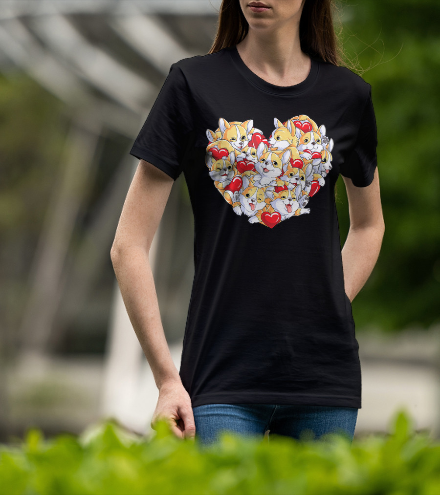 Valentines Day Corgi Heart Dog Lover Boys Love T-Shirt