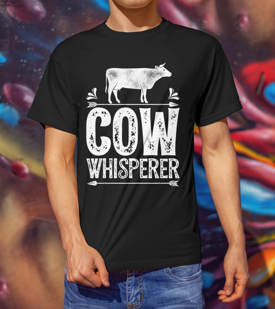 Cow Whisperer Cows Farm Funny Farmer Farming T-Shirt