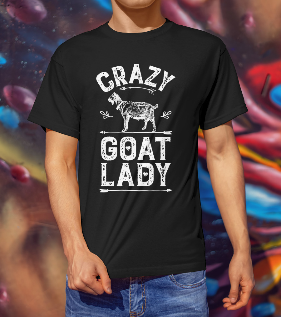 Crazy Goat Lady Funny Goats Lovers Farm Farmer T-Shirt