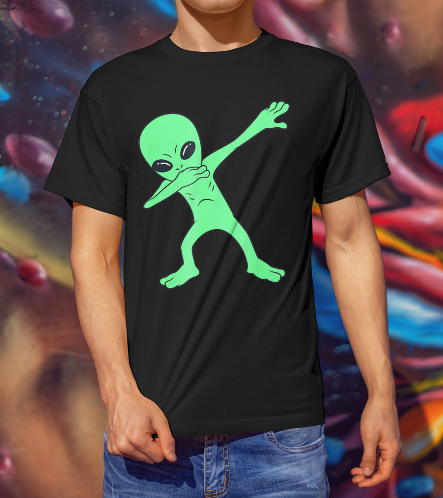 Dabbing Alien Halloween Funny Dab Girl Green Alien Dab Dance T-Shirt
