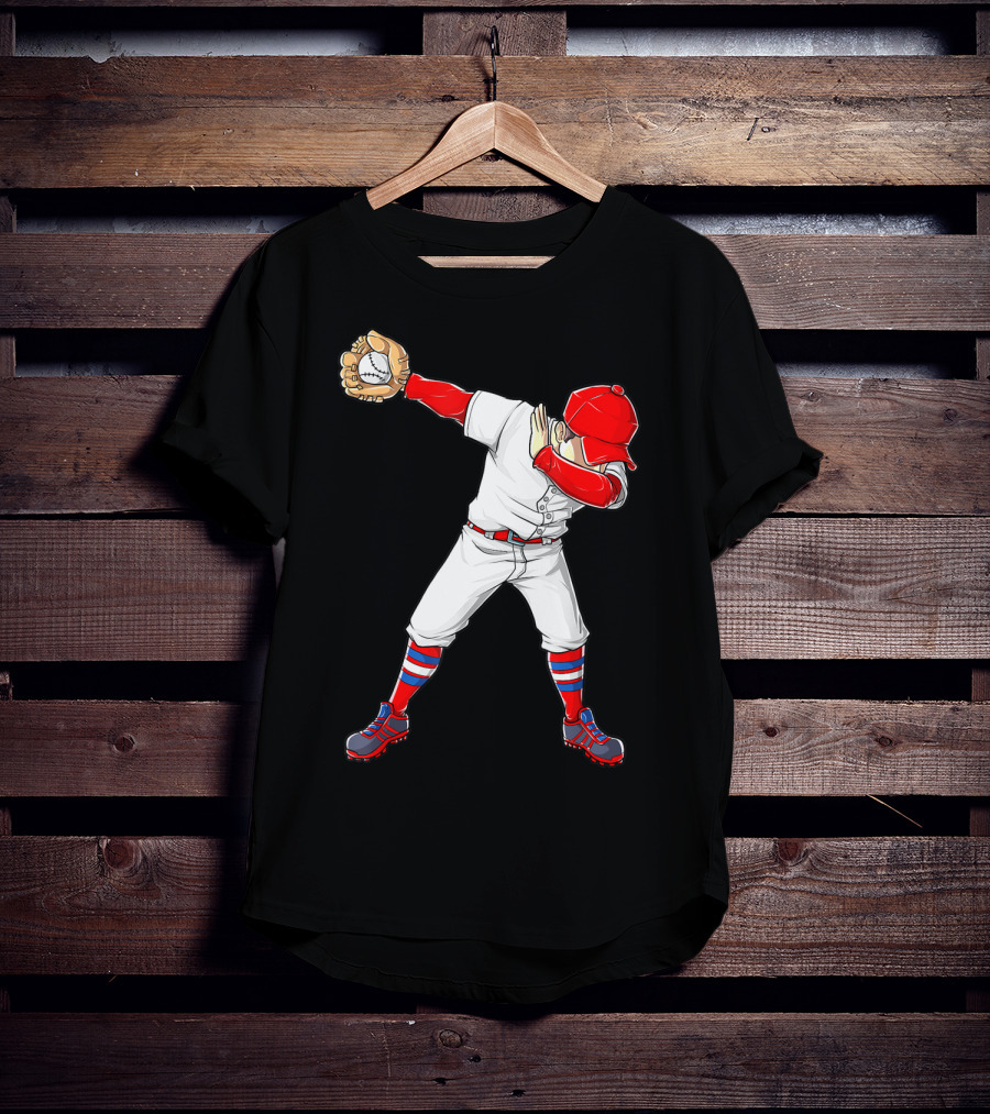 Dabbing Baseball Player Funny Dab Dance T-Shirt