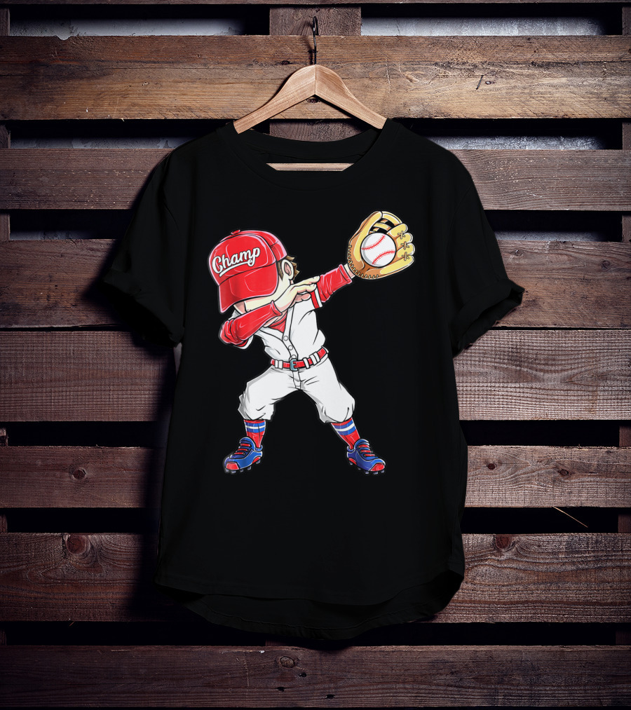 Dabbing Champ Baseball Catcher Pitcher T-Shirt