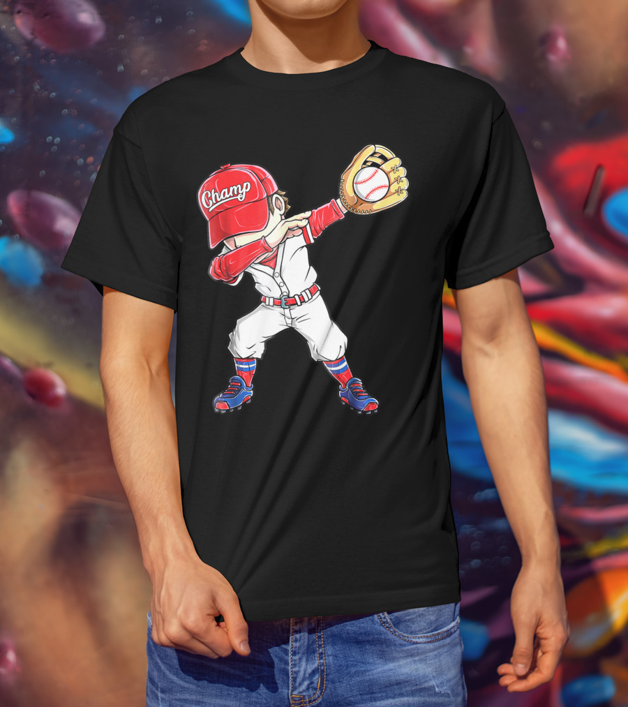 Dabbing Champ Baseball Catcher Pitcher T-Shirt
