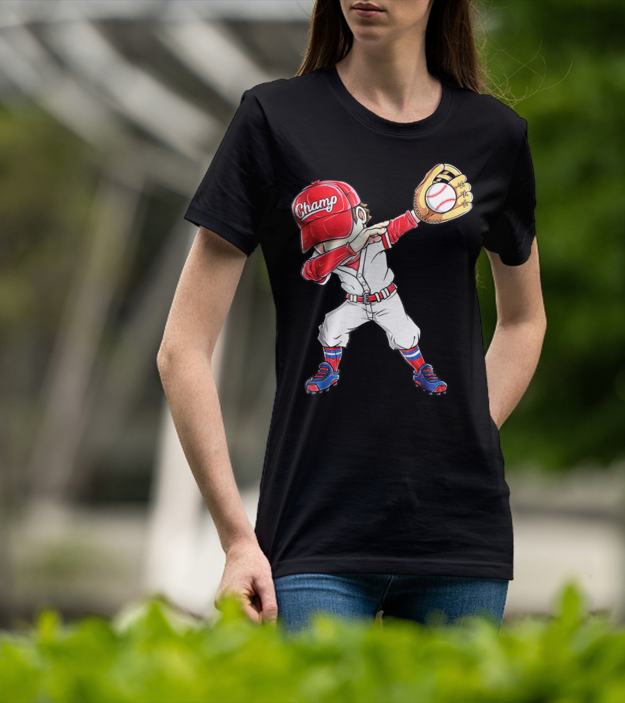 Dabbing Champ Baseball Catcher Pitcher T-Shirt