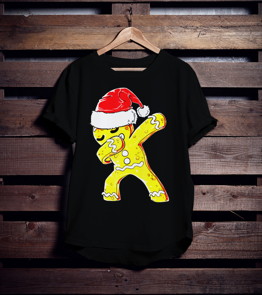 Dabbing Gingerbread Santa Christmas Dance T-Shirt