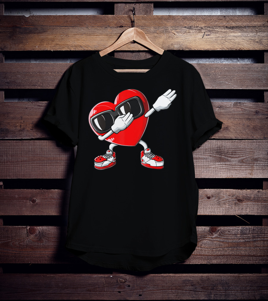 Valentines Day Dabbing Heart Funny Love Dab Boys T-Shirt