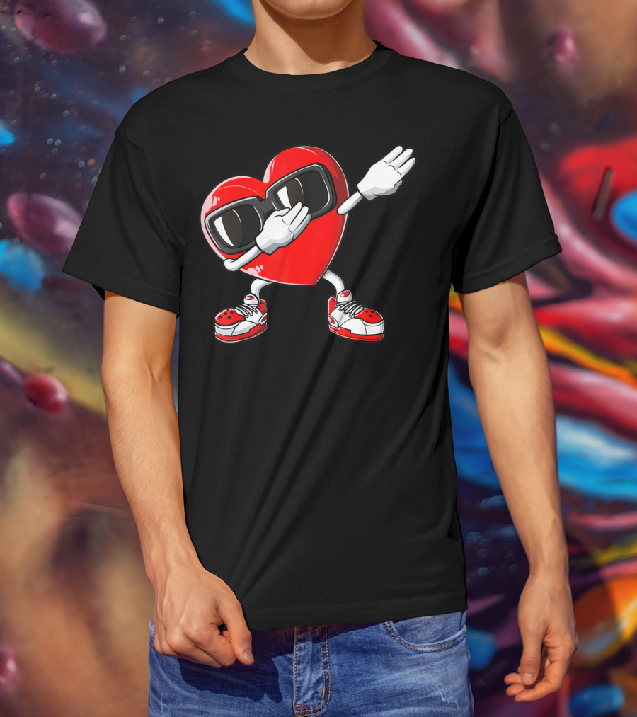 Valentines Day Dabbing Heart Funny Love Dab Boys T-Shirt