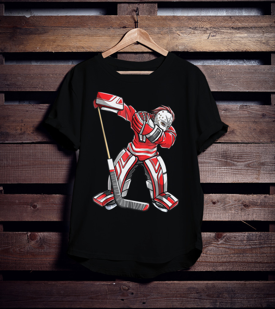 Dabbing Ice Hockey Masked Player Funny Dab Squad T-Shirt