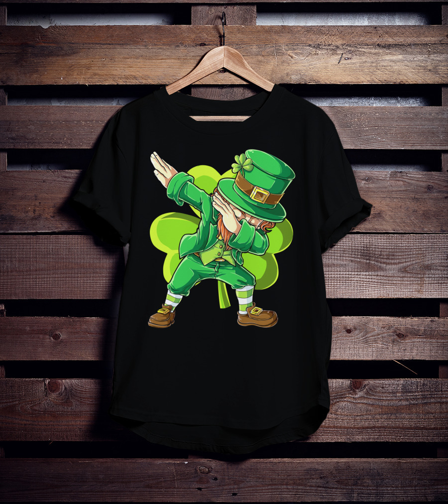 Dabbing Leprechaun Green Clover St Patricks Day Dab T-Shirt