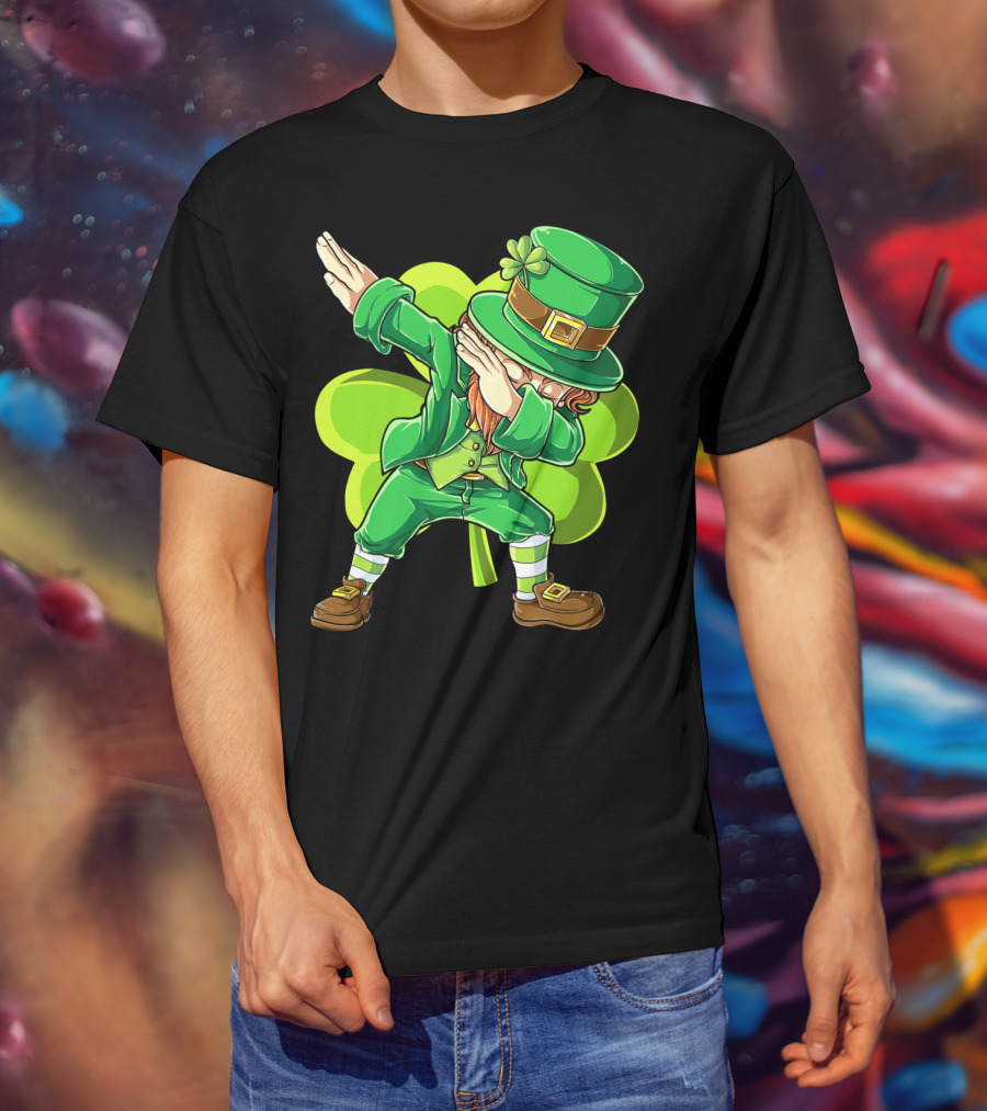 Dabbing Leprechaun Green Clover St Patricks Day Dab T-Shirt