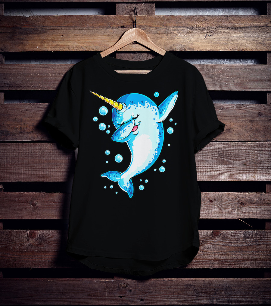 Dabbing Narwhal Unicorn For Girls And Boys Playful Sea Creature T-Shirt