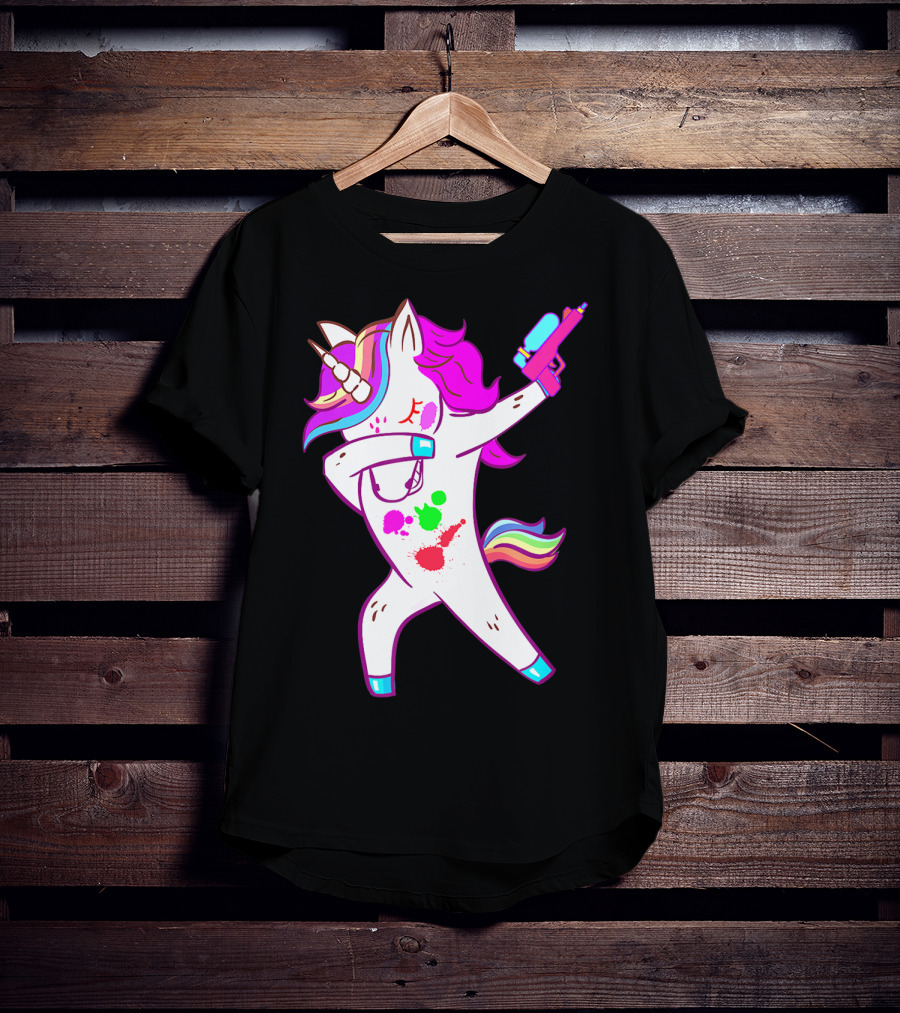Dabbing Unicorn With Paintball Gun For Men And Teen Players T-Shirt