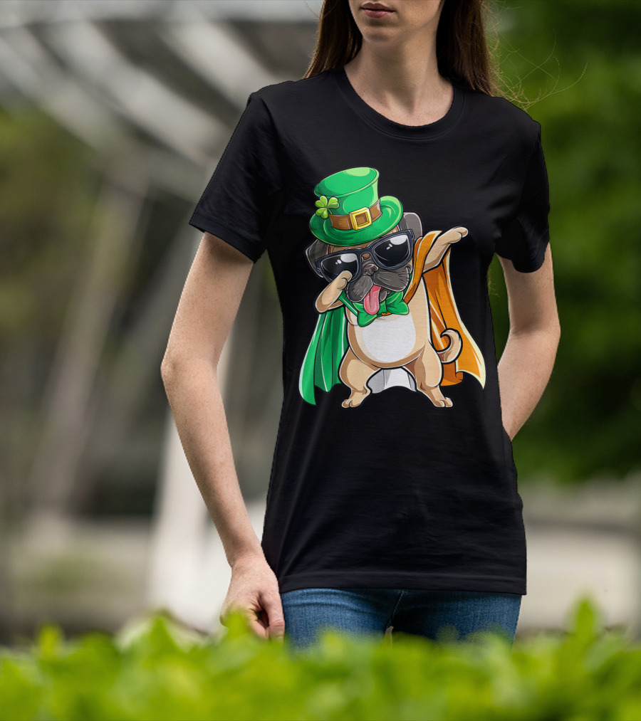 Dabbing Pug Leprechaun St Patrick's Day Boys Irish T-Shirt
