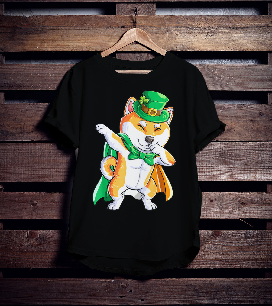 Dabbing Shiba Inu Leprechaun St Patricks Day Irish T-Shirt