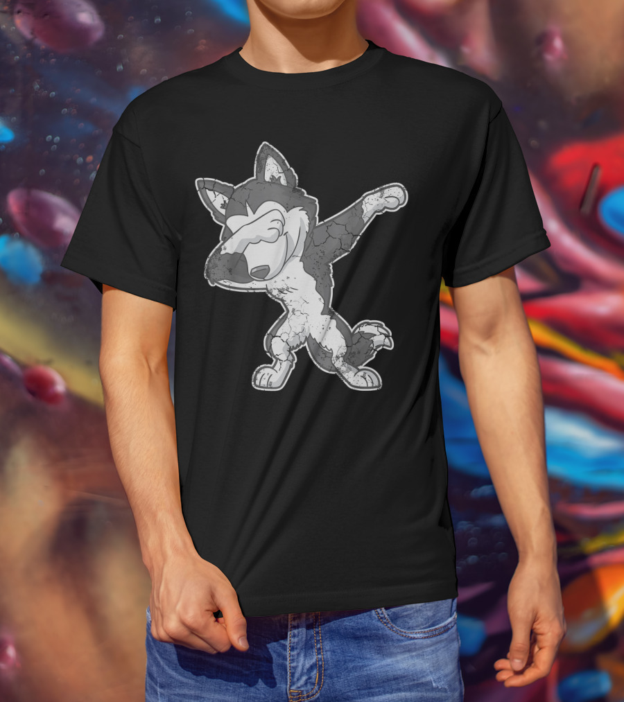 Dabbing Siberian Husky Dog Dab Cartoon T-Shirt