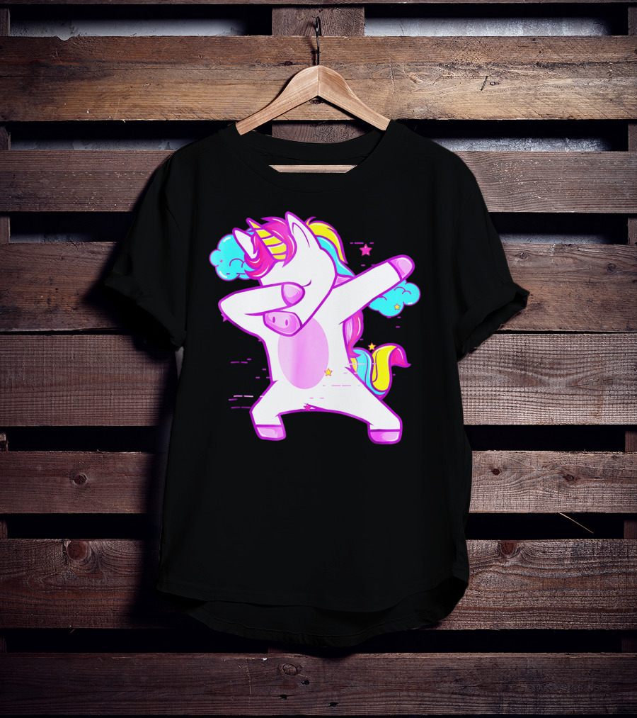 Dabbing Unicorn Dab Girls Boys Adults Rainbow Fantasy T-Shirt