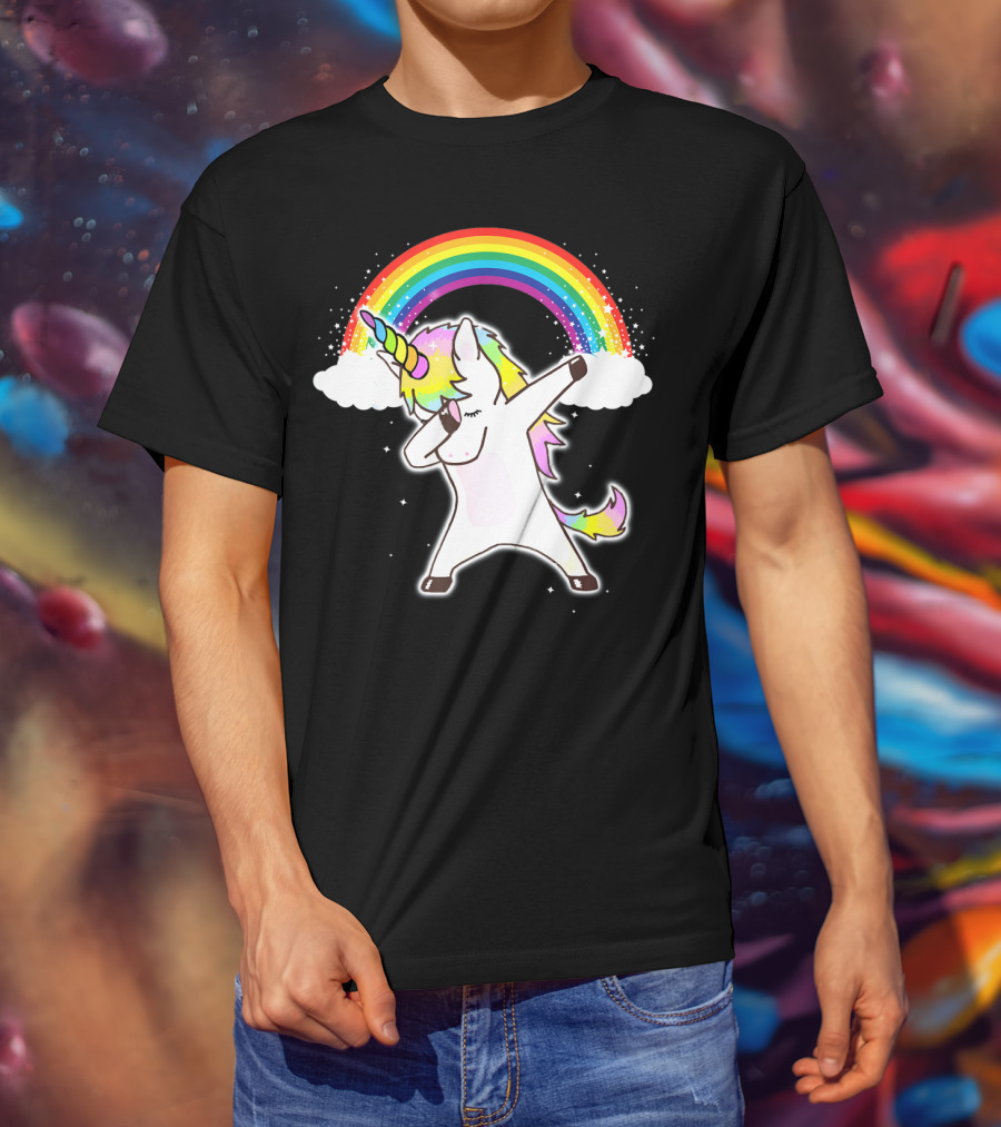 Funny Rainbow Squad Unicorn Dab Dance T-Shirt
