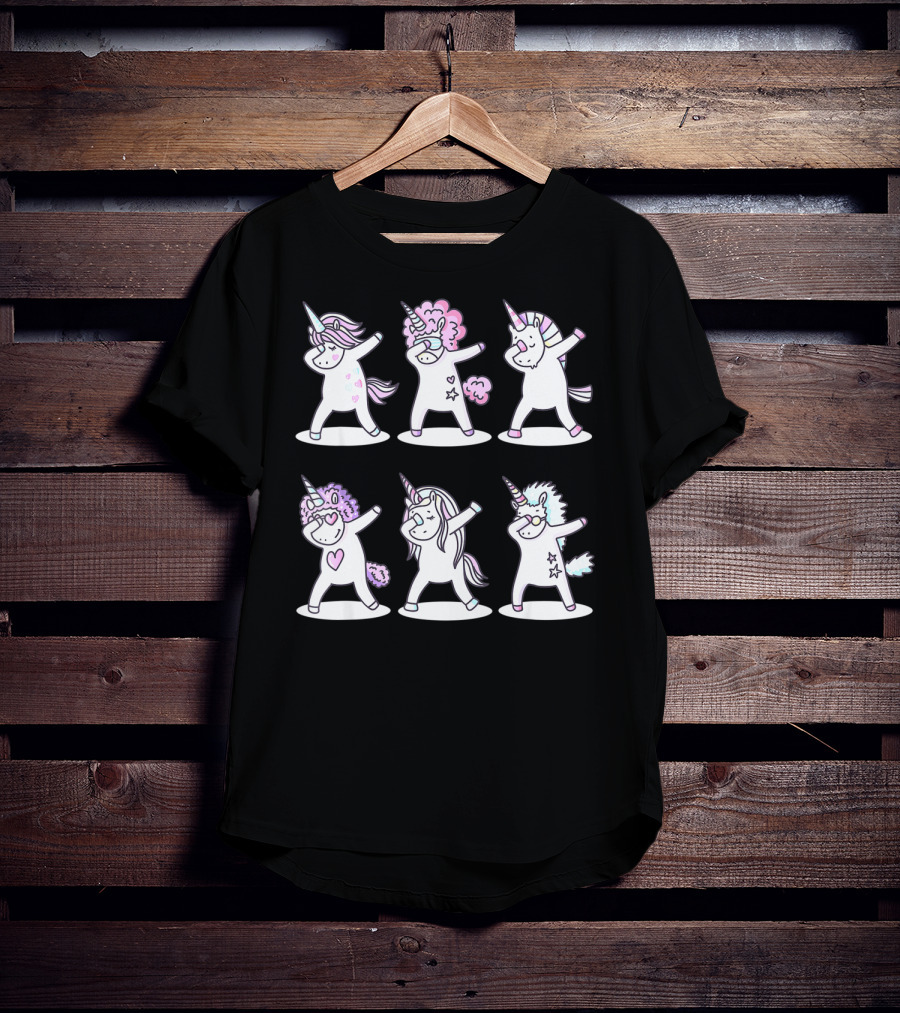 Dabbing Unicorns Funny Unicorn Birthday T-Shirt
