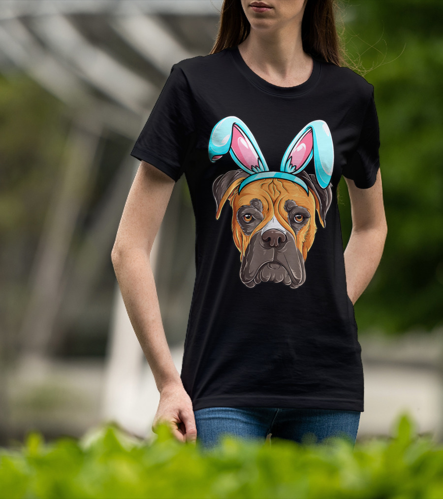 Easter Bunny Dog Boxer T-Shirt