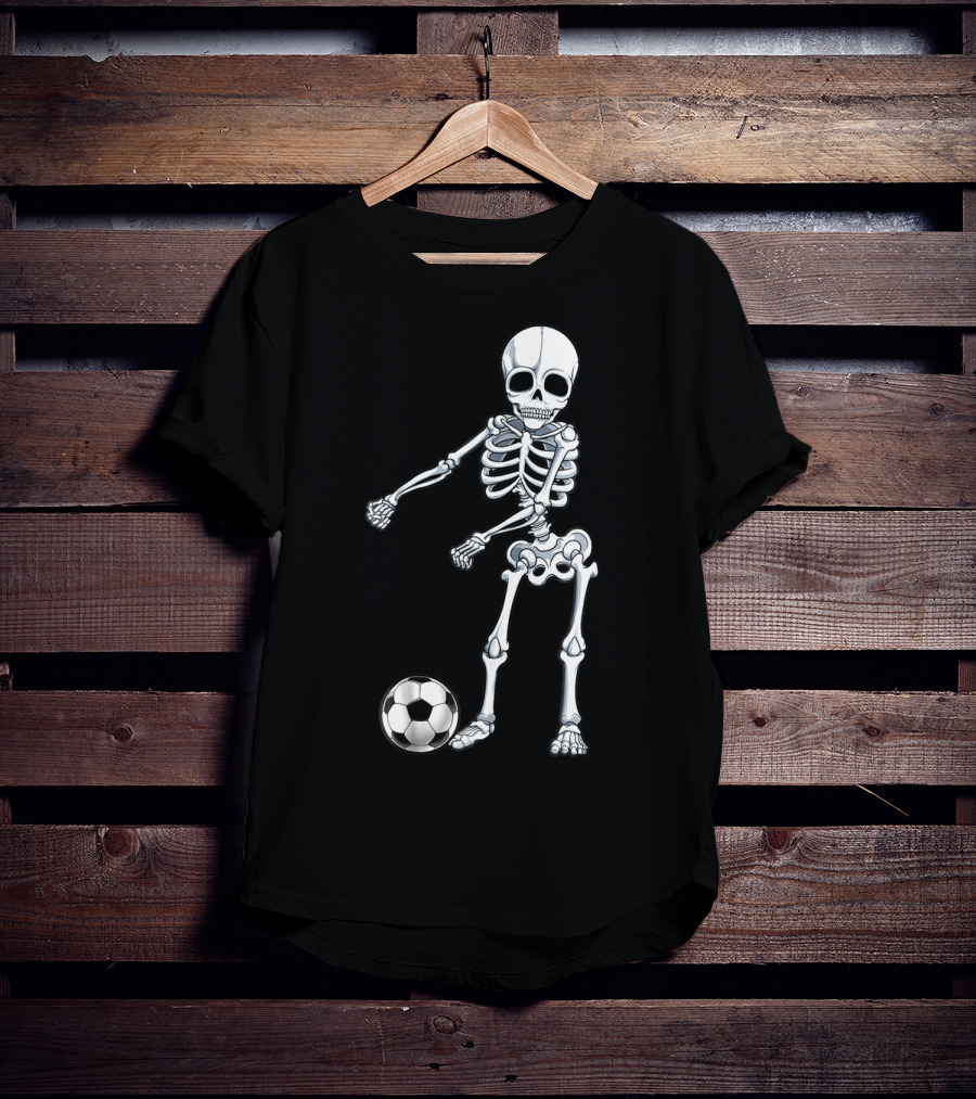 Floss Dance Skeleton Soccer Ball Boys Men Flossing Skeleton Soccer Combo T-Shirt