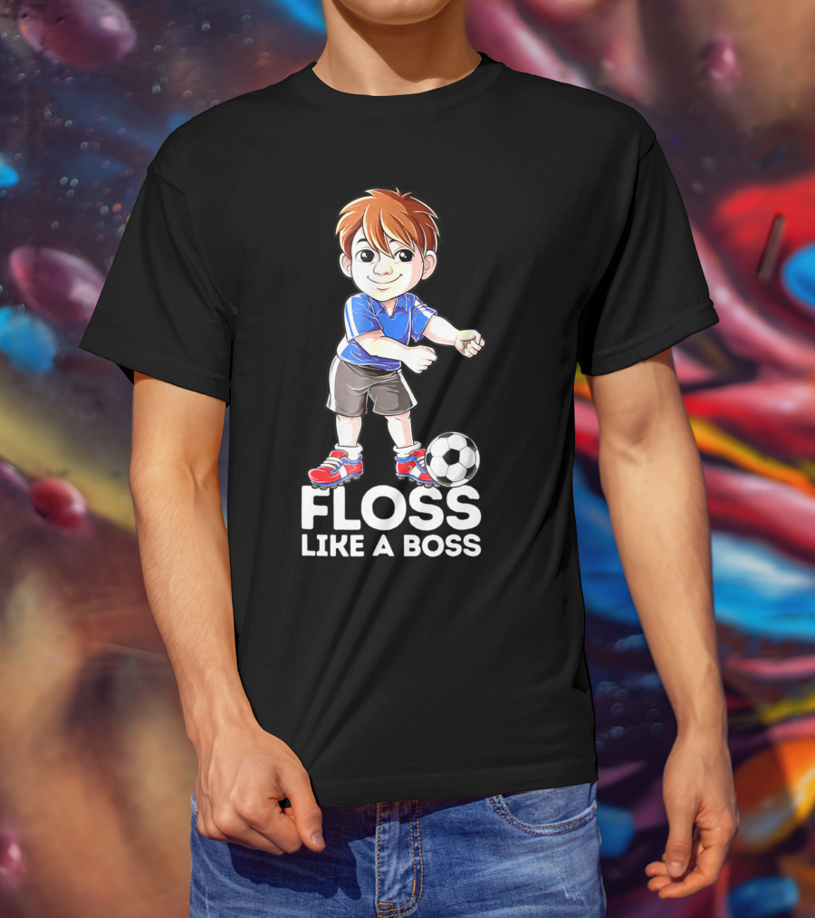 Floss Like A Boss Soccer Boy Dance Flossing Players T-Shirt