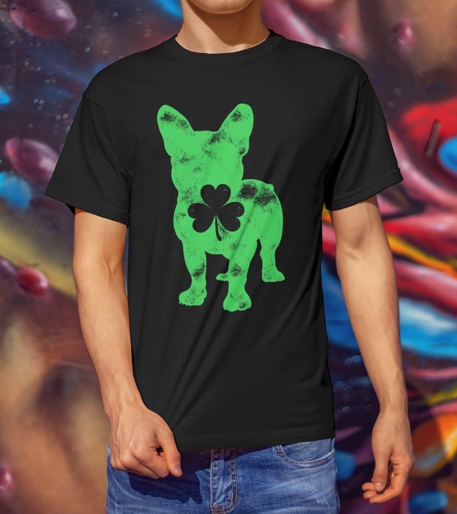 French Bulldog Shamrock St Patricks Day Men Dog T-Shirt
