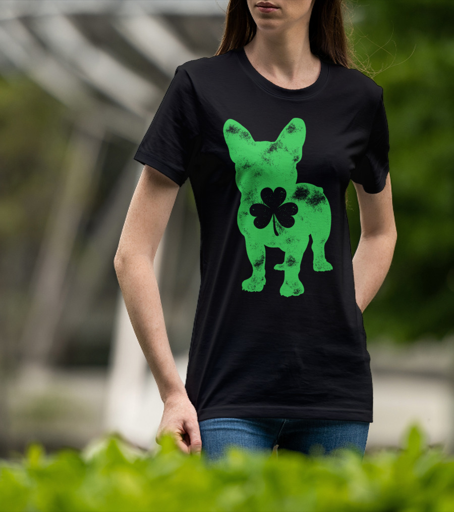 French Bulldog Shamrock St Patricks Day Men Dog T-Shirt