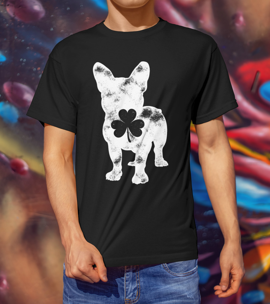 French Bulldog St Patricks Day Shamrock Dog Men T-Shirt