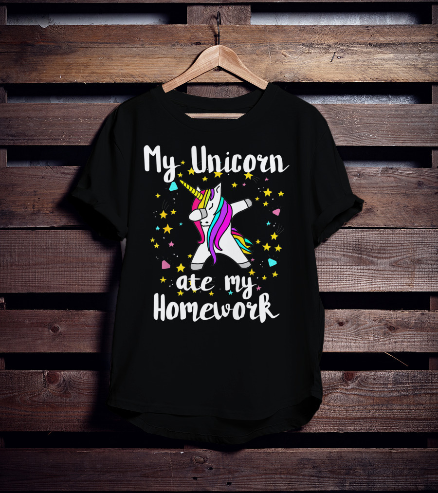 My Unicorn Ate My Homework Dabbing Unicorn Funny Novelty Kids T-Shirt