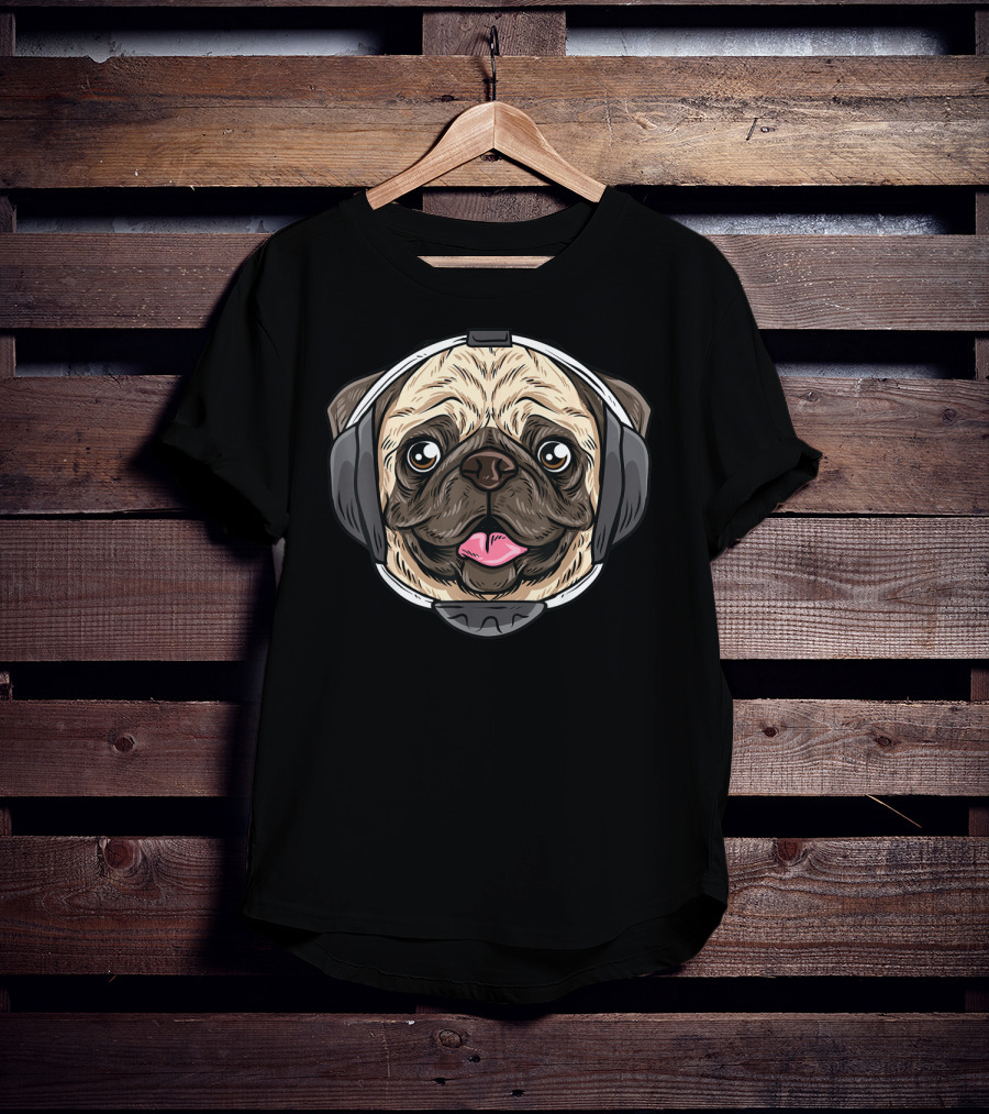 Pug Wearing Funny Wrestling Headgear T-Shirt