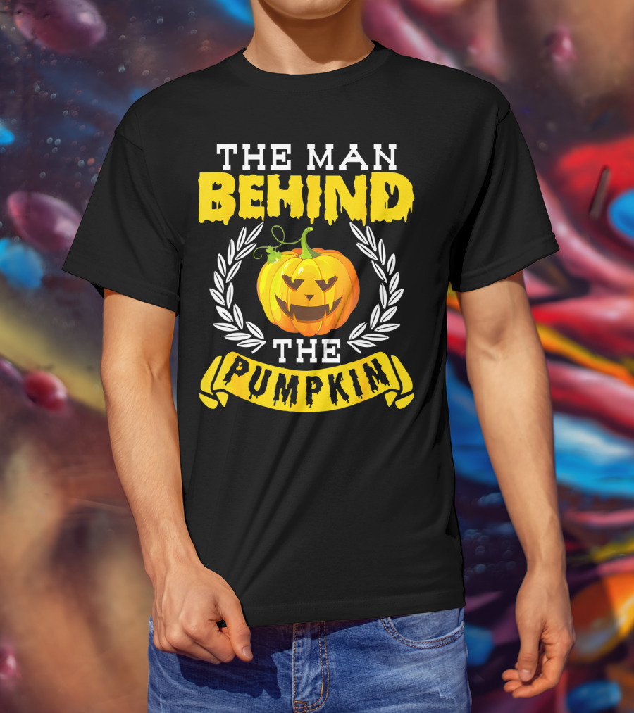 The Man Behind The Pumpkin Halloween Funny Party T-Shirt