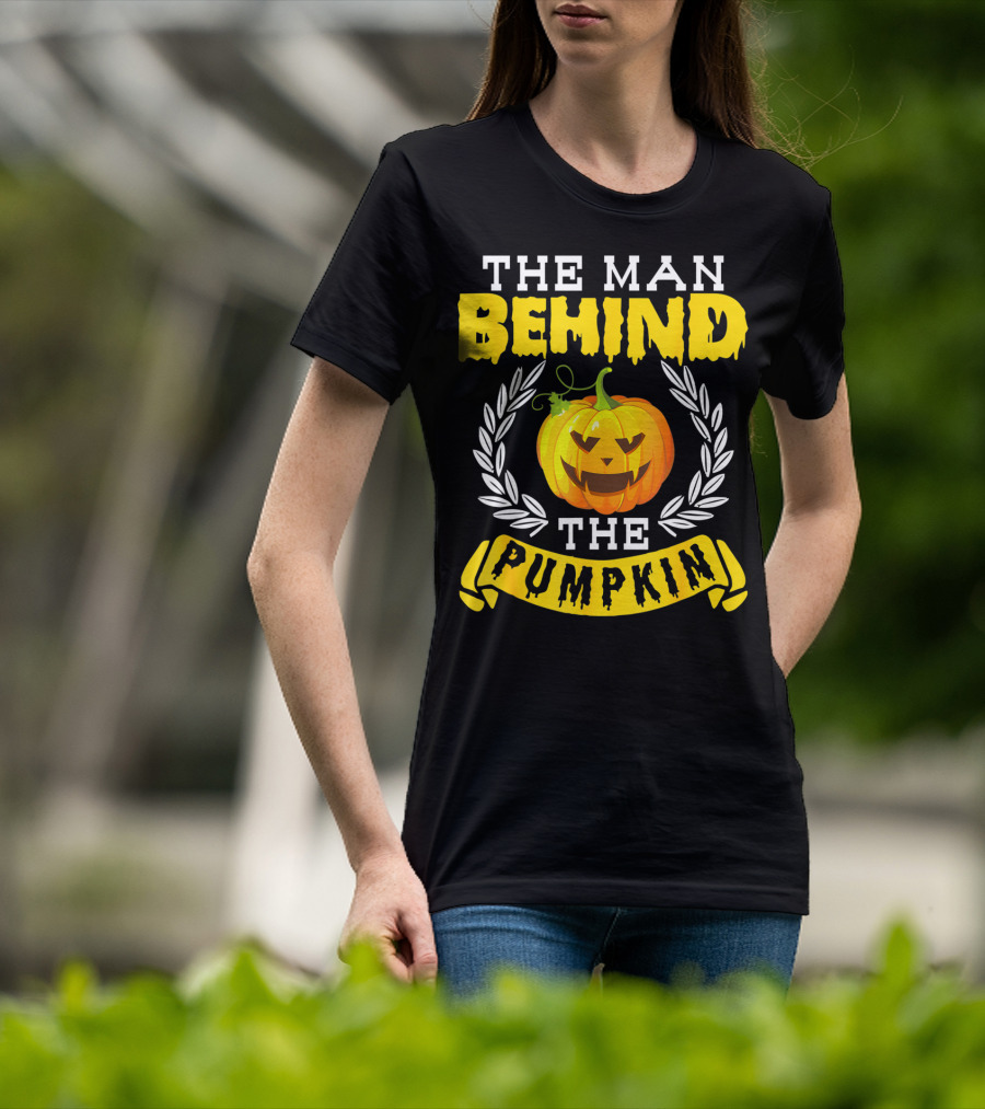 The Man Behind The Pumpkin Halloween Funny Party T-Shirt