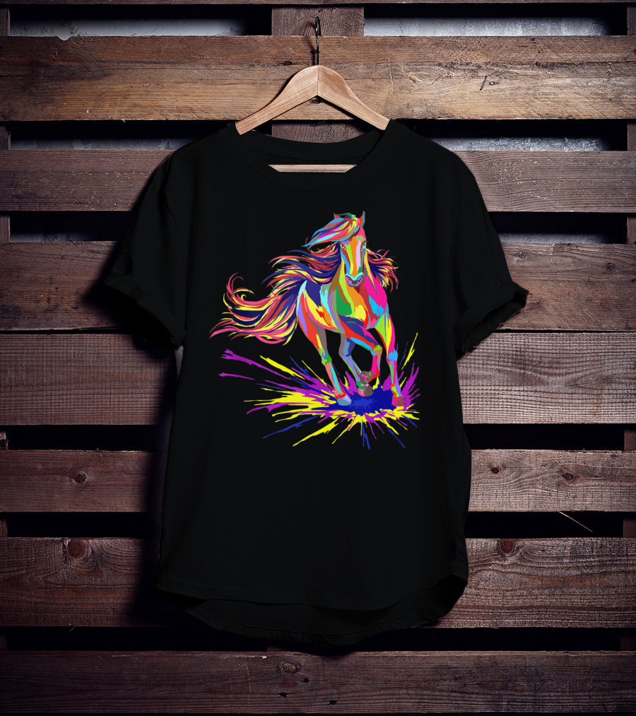 Horse Watercolor I Love Horseback Riding Funny Horse T-Shirt