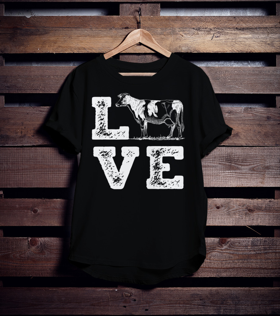 LOVE Cow I Love Cows Cow Lovers Farm Farmers T-Shirt